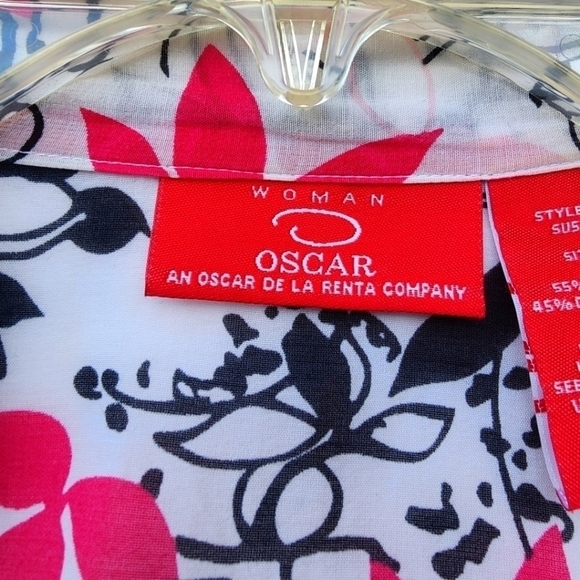 Oscar de la ranta silk blend Chiffon floral top. Size 18 W - Picture 5 of 7